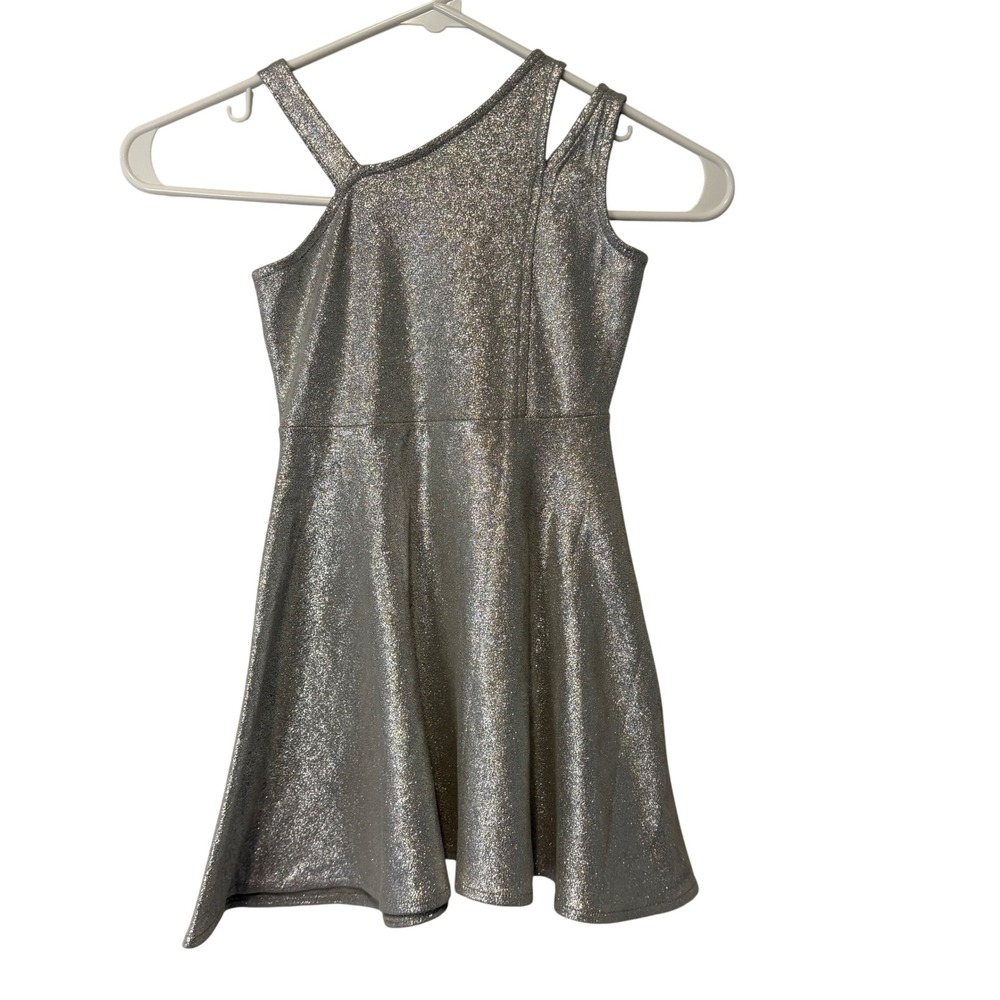 MIA‎ New York Girls Silver Sparkle Glitter One Shoulder Dress Size 4 Party